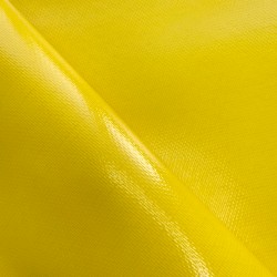 Тентовый материал ПВХ 600 гр/м2 плотная, Жёлтый (Ширина 150см), на отрез  в Волжском, 600 г/м2, 1029 руб