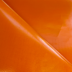 Тентовый материал ПВХ 450 гр/м2, Оранжевый (Ширина 160см), на отрез  в Волжском, 450 г/м2, 699 руб