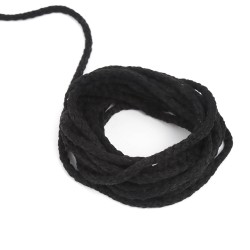 Шнур для одежды тип 2, цвет Чёрный (плетено-вязаный/полиэфир)  в Волжском
